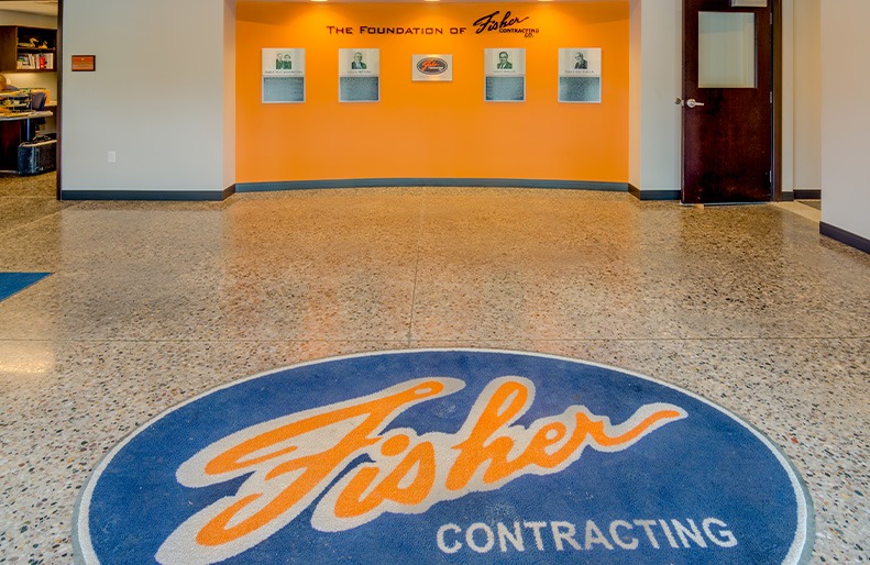 The lobby of Fisher Companies headquarters in Midland, Michigan.