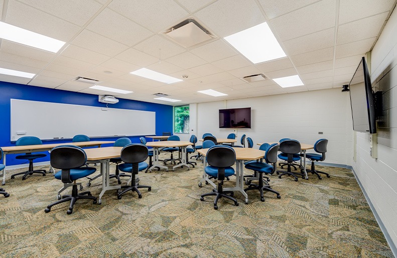A remodeled classroom on Mid Michigan College's Harrison Campus.