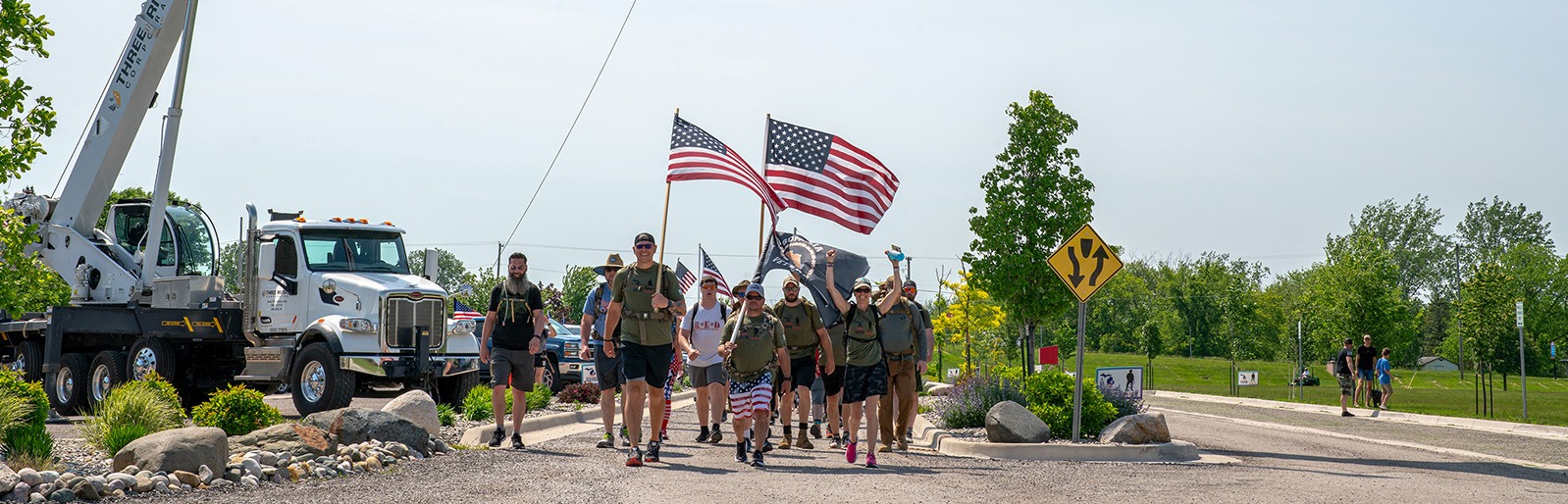 Three Rivers Corporation flies the Great Lakes Bay Region Veterans Coalition's Garrison Flag at it's Memorial Day Ruck Event.