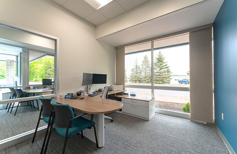 Office space at Jolt Credit Union in Midland, Michigan.